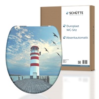 Schütte WC-Sitz LEUCHTTURM mit Absenkautomatik aus Duroplast, hochwertiger Toilettendeckel