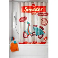 Wenko Duschvorhang Vintage Scooter 180 x 200 cm mehrfarbig