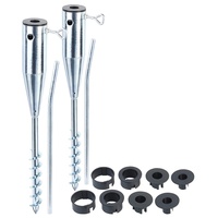 Royal Gardineer 2er-Set Universal Stahl-Sonnenschirmständer mit Bodendübel, Ø bis