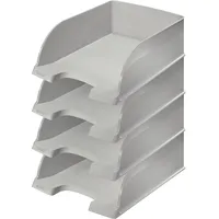 Leitz Briefkorb Jumbo, Plus Grau, Packung mit 4 Stück