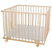 Waldin Baby Laufgitter 100 x 100 cm natur Bodenfarbe