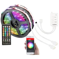 Luminea Home Control WLAN-RGB-LED-Streifen mit Sound-Steuerung, App, Sprachsteuerung, 10