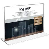 HMF 46924 Acryl Tischaufsteller gerade, DIN A5 Querformat, Glasklar