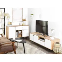 Beliani Beliani, TV-Möbel Hellbraun, 163x50x40 cm, Wohnzimmer, Wohnwände, Lowboards,