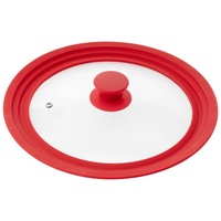 Bremermann Universal-Glasdeckel Silikonrand, 30/32/34 cm, groß (Rot)