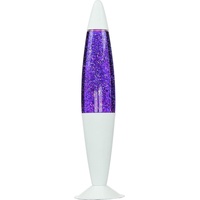 Licht-Erlebnisse Dekorative Lavalampe JENNY Glitter Violett Lila Weiß 42cm