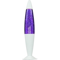 Licht-Erlebnisse Lavalampe Tischleuchte Magmalampe Glitter Lila Weiß 42 cm
