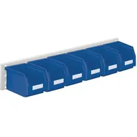 RasterPlan Sichtlagerkastenset H140xB920xT250mm Stahlblech/Polyethylen Ku.blau 6xGr.6 - 4202.51.5413