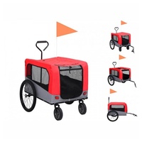 VidaXL 2in1 Tier-Fahrradanhänger rot/schwarz