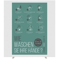 Paperflow Trennwand easyScreen, Hände-Waschen weiß 160,0 x 174,0 cm