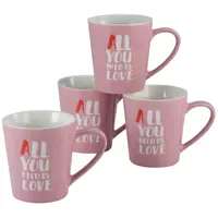 CreaTable Kaffeebecher 0,42 l Rosé 4 St.