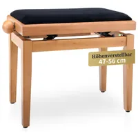 Classic Cantabile Pianobank Kirsche-matt (Höhenverstellbar von 47-56cm, Spindelmechanik, Sitzfläche