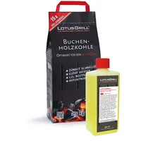 Lotusgrill Buchenholzkohle 2,5 kg Sack inkl. LotusGrill Brennpaste 500