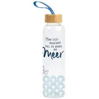 Grafik-Werkstatt Trinkflasche aus Glas mit lustigem Spruch | mit