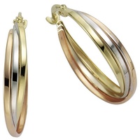 Fascination by Ellen K. Creolen dreifarbig Gold 333 20mm