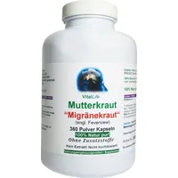 VitalLife Mutterkraut 360 Pulver Kapseln Migränekraut nach Hildegard von
