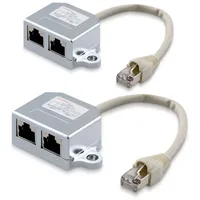 Kwmobile 2X Netzwerkkabel Splitter Anschlussverdoppler - Netzwerk LAN Anschluss