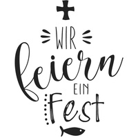 Rayher WIR feiern EIN Fest Motivstempel Kreuz und Fisch