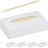 Relaxdays Zahnstocher Holz 5000er Set, Zahnhölzer dünn, für Zahnhygiene,