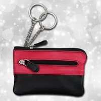 Drachenleder Geldbörse Etui Mini schwarz pink Leder Schlüsseltasche OPS905T