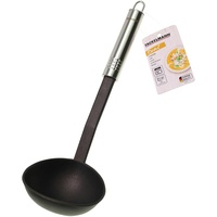 Fackelmann Schöpflöffel Ovalgriff 30cm Schöpflöffel | spülmaschinengeeignet, Silber/Schwarz),