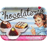 Lashuma Retro Melamintablett Motiv: Schokolade, Rechteckiges Küchentablett bunt, Serviertablett
