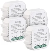Luminea Home Control 4er-Set WLAN-Unterputz-2-Kanal-Lichtschalter mit App & Sprachsteuerung