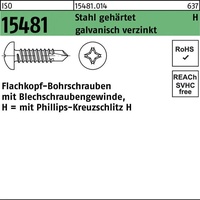 Industrial Quality Supplies ISO 15481 Flachkopf-Bohrschrauben Stahl ST 4,8