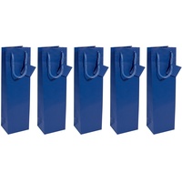 Sigel 5 SIGEL Geschenktüten für Flaschen blau 10,0 x