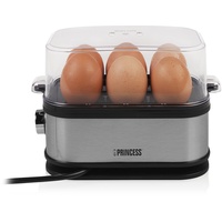 Princess Eierkocher BPA-frei, mit Messbecher, Kontrollleuchte Silber, Schwarz