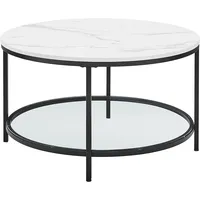 VASAGLE Beistelltisch marmor, weiß 80,0 x 80,0 x 46,0