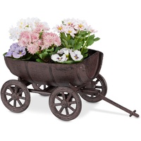 Relaxdays Pflanzfass, Braun, Metall, 20x18x29 cm, Gartenzubehör, Blumentöpfe