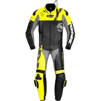 Spidi DP-Progressive Touring Lederkombi - Schwarz/Neon-Gelb/Grau / 46