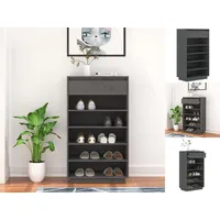VidaXL Schuhregal Grau 60x34x105 cm Massivholz Kiefer