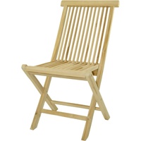 VCM Stuhl Teak Holz klappbar brauner Gartenstuhl unbehandelt Maße