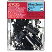 Herlitz 10411155 Vielzweckklammern 24 Stück, 32mm, Farbe schwarz