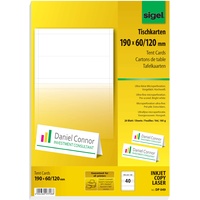 Sigel Tischkarten 19,0 x 6,0 cm, 40 St.