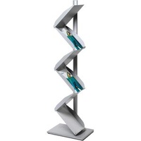 Showdown® Displays Prospektständer Zick Zack silber DIN A4 6