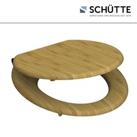 Schütte WC-Sitz mit Absenkautomatik, oval, Bambus - braun