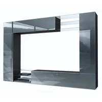 Vladon Wohnwand Grau, Holzwerkstoff, 262x182.5x39 cm, Wohnzimmer, Wohnwände,