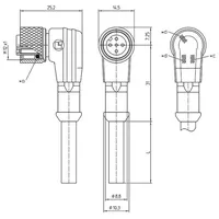 Lutronic 1139 Sensor-/Aktor-Steckverbinder, konfektioniert M12 Kupplung, gewinkelt 2.00m Polzahl