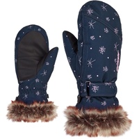Ziener LED Mitten Girls Glove Junior snowcrystal print, 4,5