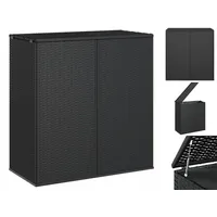 VidaXL Garten-Kissenbox PE Rattan 100x49x103,5 cm Schwarz