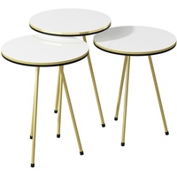 Moebel17 Beistelltisch 3 er Set Weiß 21696306