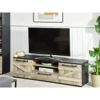 Beliani TV-Möbel SALTER Braun / Schwarz