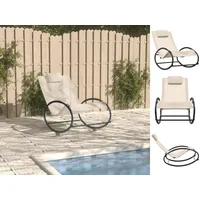 VidaXL Sonnenliege mit Kissen Stahl und Textilene Creme