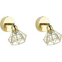 Beliani Strahler 2er Set verstallbar Diamant Form Industrie Look