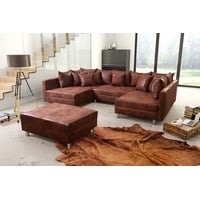 Küchen-Preisbombe Wohnlandschaft Sofa Couch Ecksofa Eckcouch in Mikrofaser Vintage