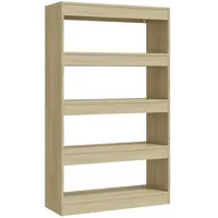 VidaXL Bücherregal/Raumteiler Sonoma-Eiche 80x30x135 cm holzwerkstoff
