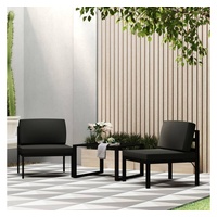 VidaXL 3-tlg. Garten-Sofagarnitur mit Kissen Aluminium Anthrazit